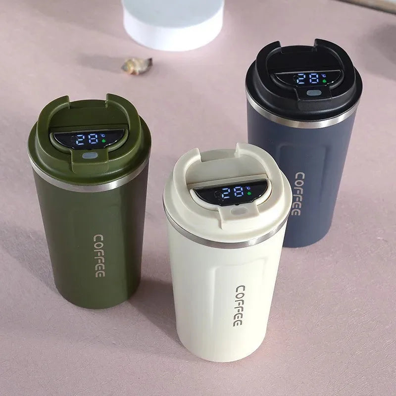 Insulated Coffee Thermos Smart Temperature Display