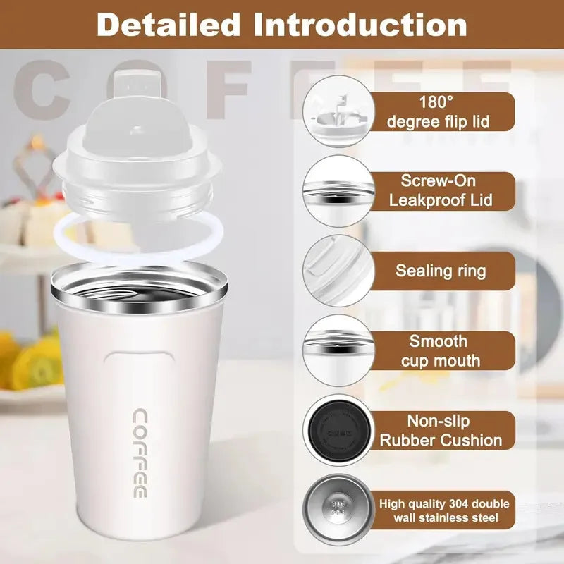 Insulated Coffee Thermos Smart Temperature Display