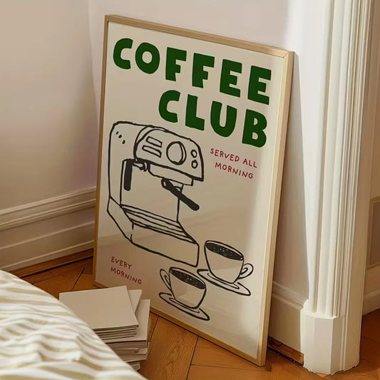Coffee Club Vintage Kitchen Poster